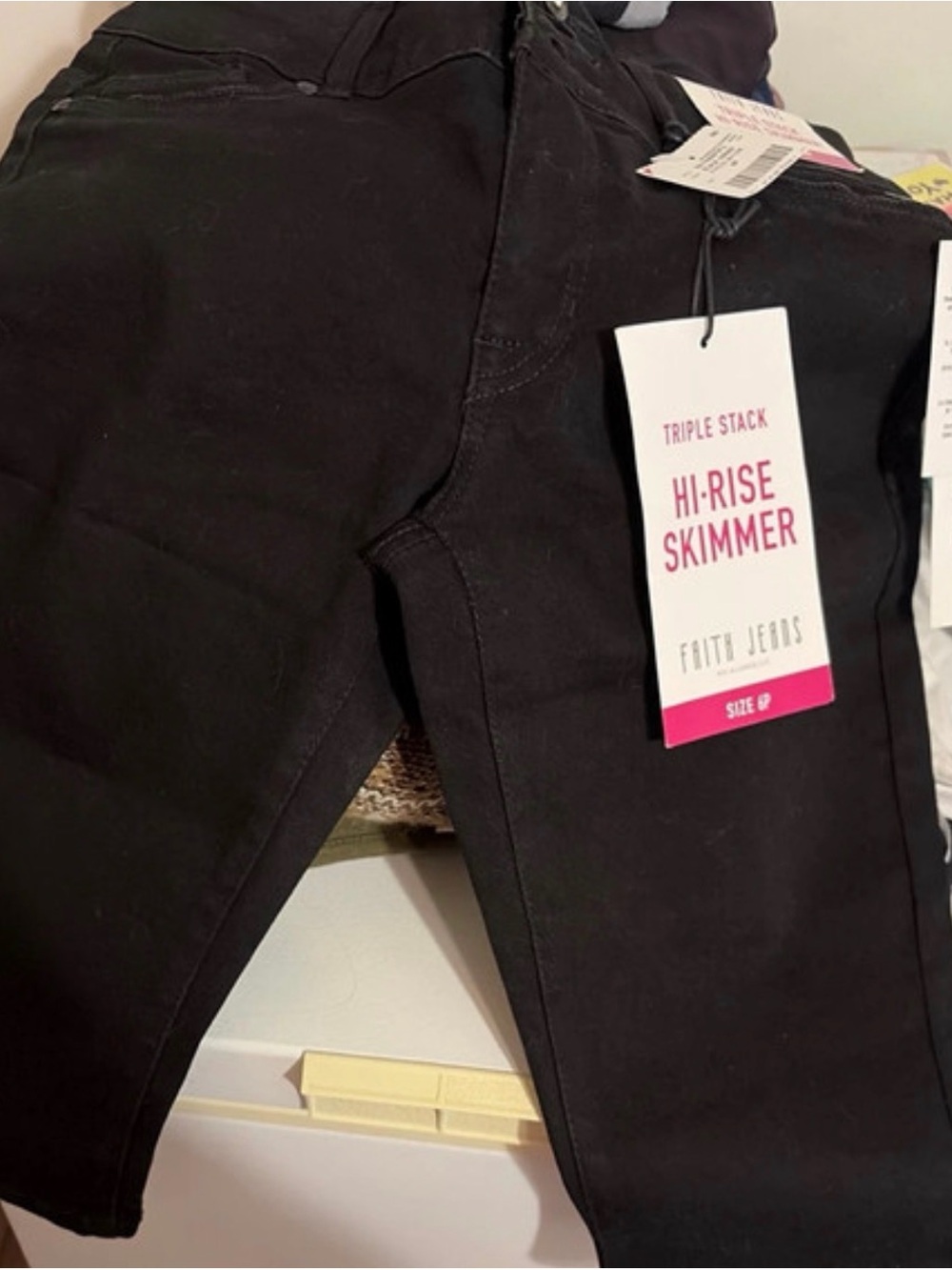 Faith Jeans Black High-Rise Jeans with Decorative Buttons